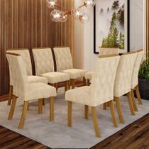 Conjunto 8 Cadeiras Estofadas Lupita Casa 812