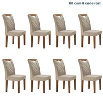 Conjunto 8 Cadeiras Estofadas Texas Chocolate/Jacar