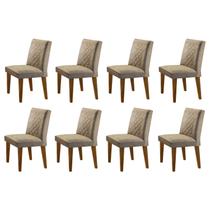 Conjunto 8 Cadeiras Madeira Sofia Rufato - Empório Tiffany