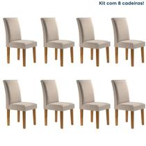 Conjunto 8 Cadeiras para Sala de Jantar Espanha Bege/Ypê Conjunto 8 Cadeiras para Sala de Jantar Espanha Bege/Ypê