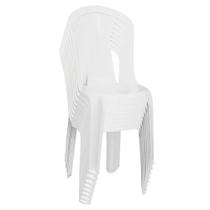 Conjunto 8 Cadeiras Plasticas Bistro Branco Sem Braço Duo