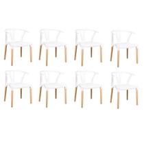 Conjunto 8 Cadeiras Polipropileno Wishbone Yescasa Branco