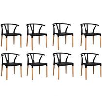 Conjunto 8 Cadeiras Polipropileno Wishbone Yescasa