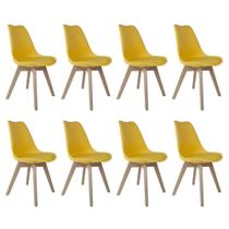 Conjunto 8 Cadeiras Saarinen Amarela Wood
