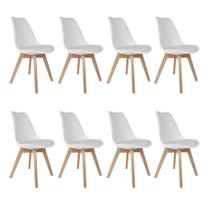 Conjunto 8 Cadeiras Saarinen Branca Wood