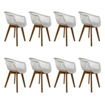 Conjunto 8 Cadeiras Web Branca Wood