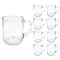 Conjunto 8 Canecas De Vidro Lisa 250ml Transp. Praticasa