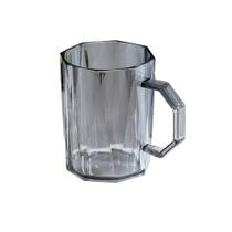 Conjunto 8 Canecas Transparente Moderna Com Relevo 500ml Cor:Fume