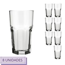 Conjunto 8 Copos 340ml Vidro Bristol Nadir Suco Agua
