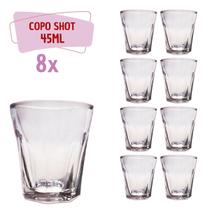 Conjunto 8 Copos Shot Vidro Tequila Cachaça Dose 45ml Bar