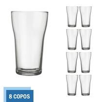 Conjunto 8 Copos Vidro 200ml Boteco Chopp Transparente Nadir