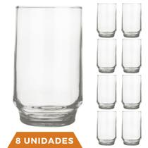 Conjunto 8 Copos Vidro Transparente 300ml Lights Suco Nadir Conjunto 8 Copos Vidro Transparente 300ml Lights Suco Nadir