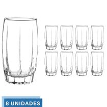 Conjunto 8 Copos Vidro Transparente 374ML Amadeus Long Drink