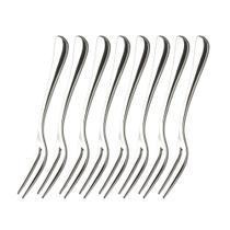 Conjunto 8 Garfos de Aço Inox Prata para Aperitivo Petiscos Wolff Conjunto 8 Garfos de Aço Inox Prata para Aperitivo Petiscos Wolff