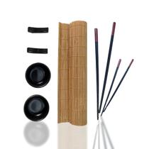 Conjunto 8 Hashi Para Sushi De Bambu e Cerâmica Yokohama