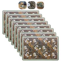 Conjunto 8 Jogo Americano Floral de Plástico Lavável para Mesa Posta Luxo Lyor