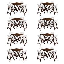 Conjunto 8 Jogos Mesa Dobrável Elegance 4 Lugares Tampo em MDF com Cadeiras Polipropileno Branco 70x70 Conjunto 8 Jogos Mesa Dobrável Elegance 4 Lugares Tampo em MDF com Cadeiras Polipropileno Branco 70x70