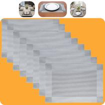 Conjunto 8 Lugares Americanos Mesa Posta Jantar Almoço Café Luxo Limpa Fácil PVC