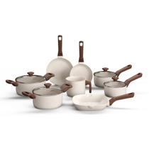Conjunto 8 Panelas Indução Pratic Cook Mármol Antiaderente Mimo Style Alumínio Reforçado