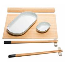 Conjunto 8 pçs para Sushi em Bambu Tsuru 20825 - Wolff