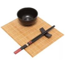 Conjunto 8 Peças Para Sushi De Ceramica e Bambu - LYOR