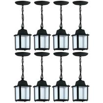 Conjunto 8 Pendentes 37cm Luminárias Pretas de Teto Vintage Interno Externo Bivolt Dital Conjunto 8 Pendentes 37cm Luminárias Pretas de Teto Vintage Interno Externo Bivolt Dital