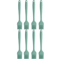 Conjunto 8 Pincéis Culinários de Silicone para Untar Forma Frigideira Cozinha Verde Menta OU