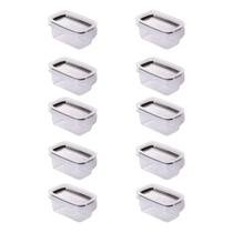 Conjunto 8 Potes 175 ml Hermético Mantimento Trava Mais