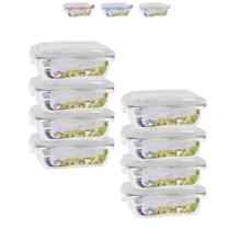Conjunto 8 Potes 370ml Hermético Vidro Mantimentos Marmita