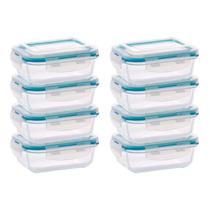 Conjunto 8 Potes de Vidro 1040ml Marmita Hermetica Conjunto 8 Potes de Vidro 1040ml Marmita Hermetica