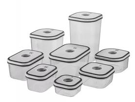 Conjunto 8 Potes Electrolux Herméticos Plástico Cinza Origin Conjunto 8 Potes Electrolux Herméticos Plástico Cinza Origin