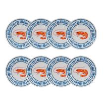 Conjunto 8 Pratos 22cm Sobremesa Melamina Resistente A Queda