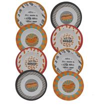 Conjunto 8 Pratos Em Melamina Fundo Para Lanches Hot dog