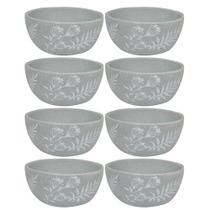 Conjunto 8 Pratos Fundo Sopa Cerâmica Anastásia 611Ml Cinza