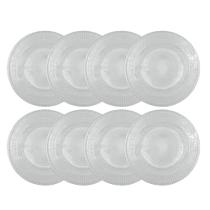 Conjunto 8 Pratos Fundo Vidro Firenze Transparente Conjunto 8 Pratos Fundo Vidro Firenze Transparente