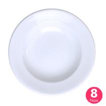 Conjunto 8 Pratos Fundos Sopa Massa Porcelana Restaurante Bar Hotel Germer