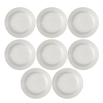 Conjunto 8 Pratos Raso Cerâmica 24,3Cm Perla Branco Conjunto 8 Pratos Raso Cerâmica 24,3Cm Perla Branco