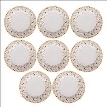 Conjunto 8 Pratos Raso Cerâmica Ashley 24,2Cm Amarelo Conjunto 8 Pratos Raso Cerâmica Ashley 24,2Cm Amarelo