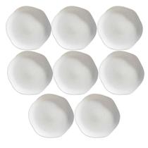 Conjunto 8 Pratos Sobremesa Cerâmica 20Cm Orion Branco