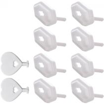 Conjunto 8 Protetores para Tomada Lyor com 2 Chaves 3x2x1,5cm