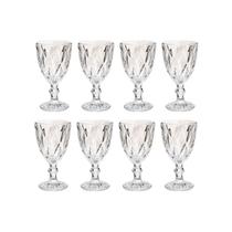Conjunto 8 Taças de vidro Bico de Jaca Diamante Transparente Conjunto 8 Taças de vidro Bico de Jaca Diamante Transparente