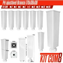 Conjunto 8 Unidades Pé Para Armario Com Altura Regulavel de 17cm até 20cm