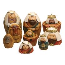 Conjunto 9 de bonecos de nidificação para presépios da Sagrada Família Romana da Sagrada Família Romana