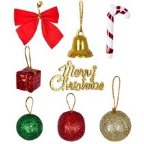 Conjunto 9 pendentes natalinos para árvore de Natal pequena Grillo Conjunto 9 pendentes natalinos para árvore de Natal pequena Grillo
