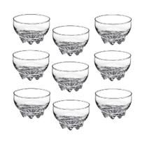 Conjunto 9 Taças De Vidro Sorvete Sobremesa Galassia 240ml