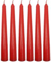 Conjunto 9 Vela Natalina Decoração Vermelho Castiçal De 21cm