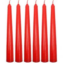 Conjunto 9 Vela Natalina Decoração Vermelho Castiçal De 21cm