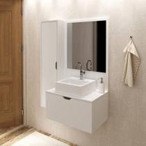 Conjunto 90cm Gabinete para Banheiro com Espelheira e Cuba BN3628 Tecno Mobili