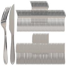 Conjunto 96 Talheres Aço Inox 48 Garfos 48 Facas Mesa Faqueiro Refeição Restaurante Churrascaria Hotel Mec G