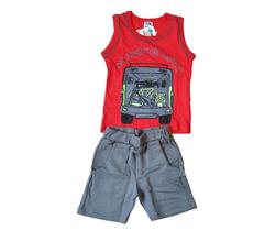 Conjunto A Aventura Espera Infantil Verão Camisa e Short Camiseta Regata com Bermuda kit 2 peças Baby Boy Bebe